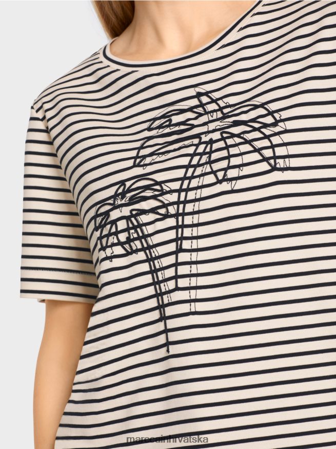 kašu Marc Cain prugasta majica s aplikacijom odjeća 4D66P41393