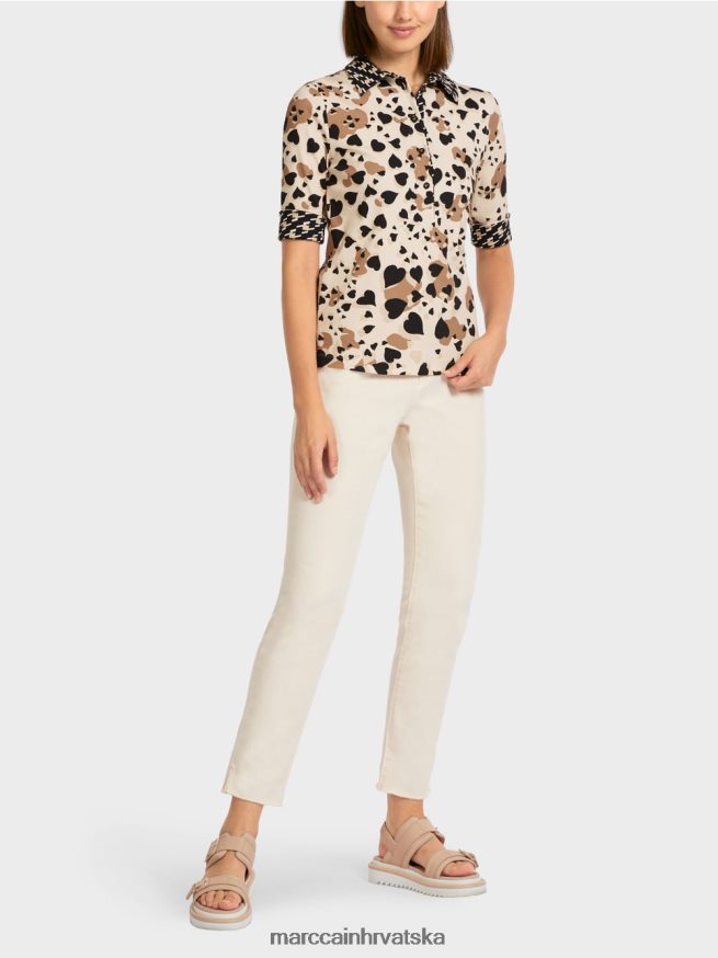 krema Marc Cain polo majica s printom odjeća 4D66P41449