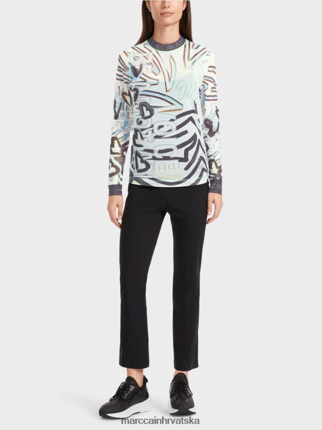 meka puderasto plava Marc Cain fleksibilna košulja dugih rukava od tila odjeća 4D66P41306