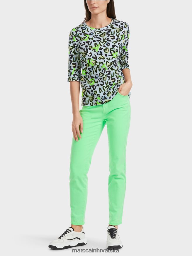 meka puderasto plava Marc Cain majica s printom preko cijele strane odjeća 4D66P41308