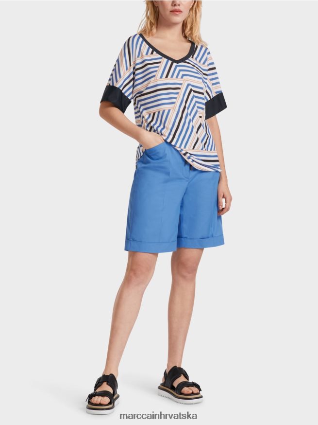 plavetnilo Marc Cain stojeći ovratnik s v-izrezom odjeća 4D66P41354