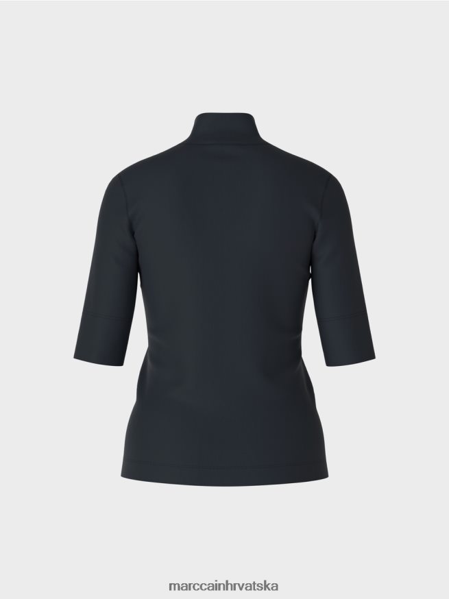 ponoćno plava Marc Cain košulja s podignutim ovratnikom i 3/4 rukavima odjeća 4D66P41230