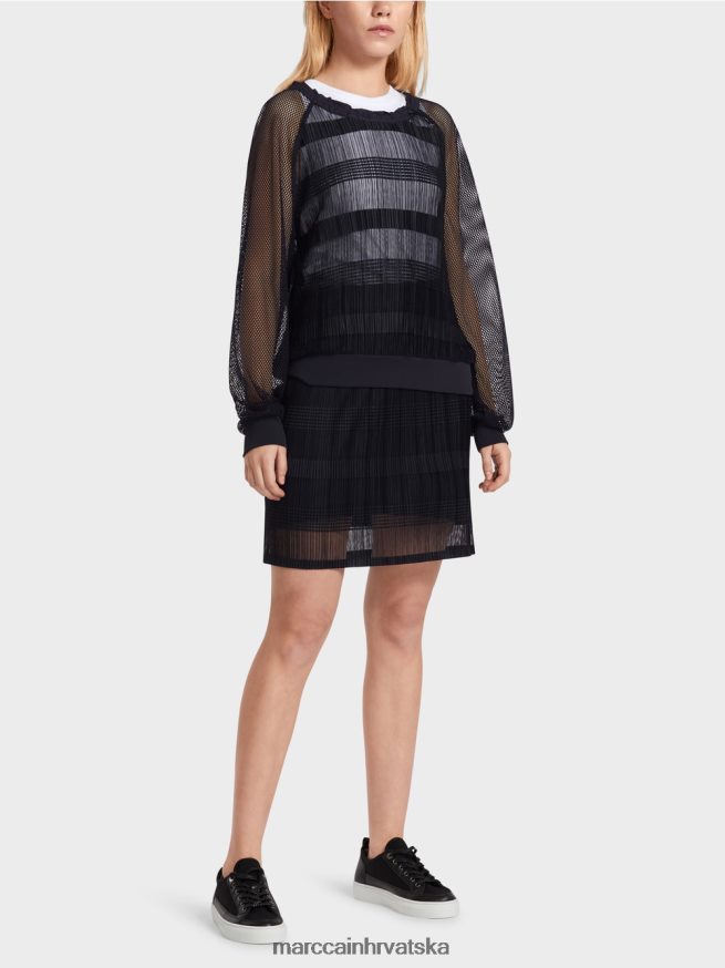 ponoćno plava Marc Cain prozirna majica dugih rukava odjeća 4D66P41360