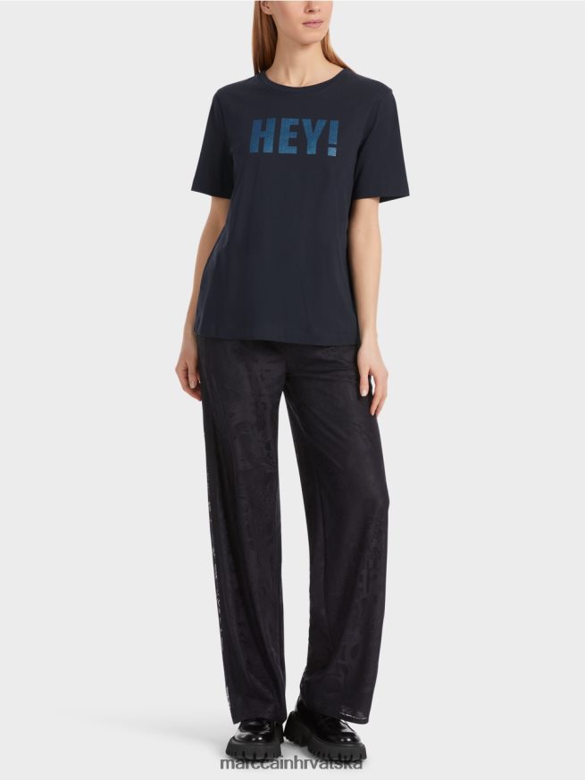 ponoćno plava Marc Cain "rethink together" majica sa šljokicama odjeća 4D66P41240