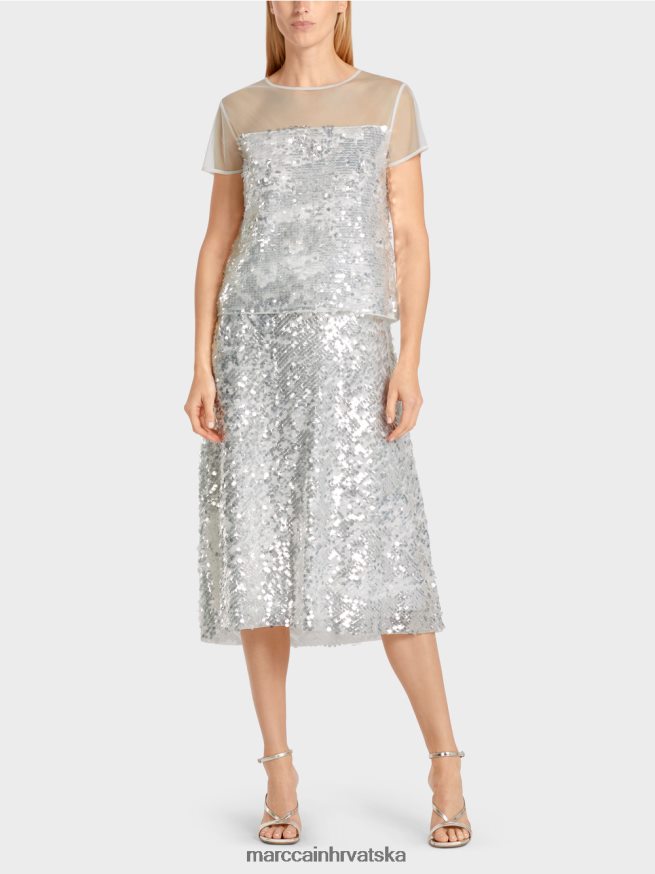 prljavo bijela Marc Cain elegantan top sa šljokicama odjeća 4D66P41390