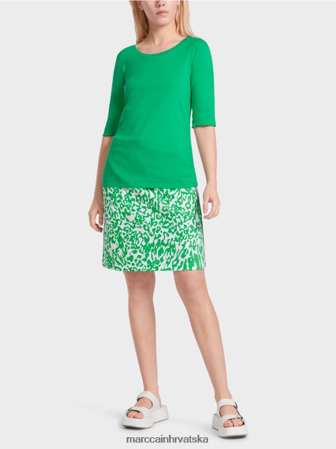 svijetli list bosiljka Marc Cain majica sa ženstvenim dekolteom odjeća 4D66P41364