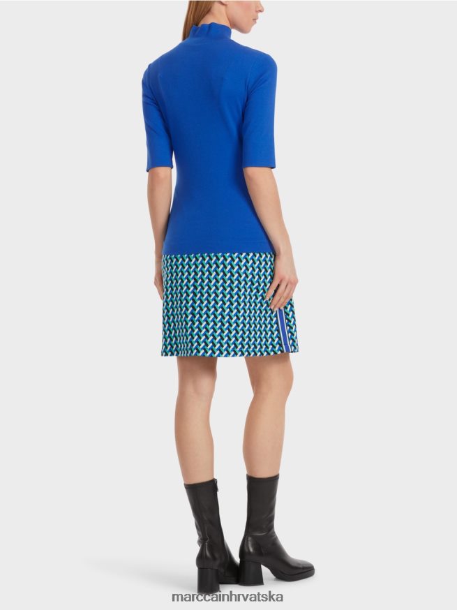 svijetlo kraljevsko plava Marc Cain košulja s podignutim ovratnikom i 3/4 rukavima odjeća 4D66P41232