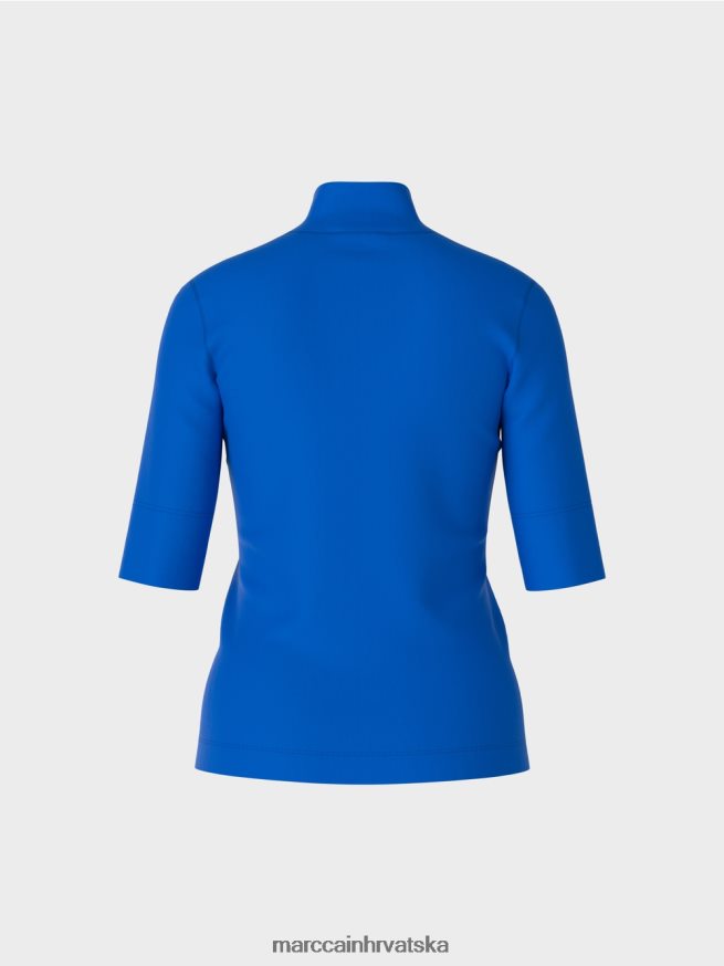 svijetlo kraljevsko plava Marc Cain košulja s podignutim ovratnikom i 3/4 rukavima odjeća 4D66P41232