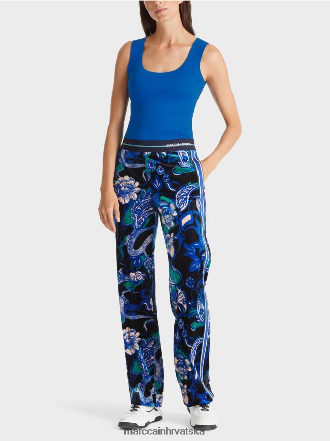 svijetlo kraljevsko plava Marc Cain pamučni rebrasti top bez rukava odjeća 4D66P41243