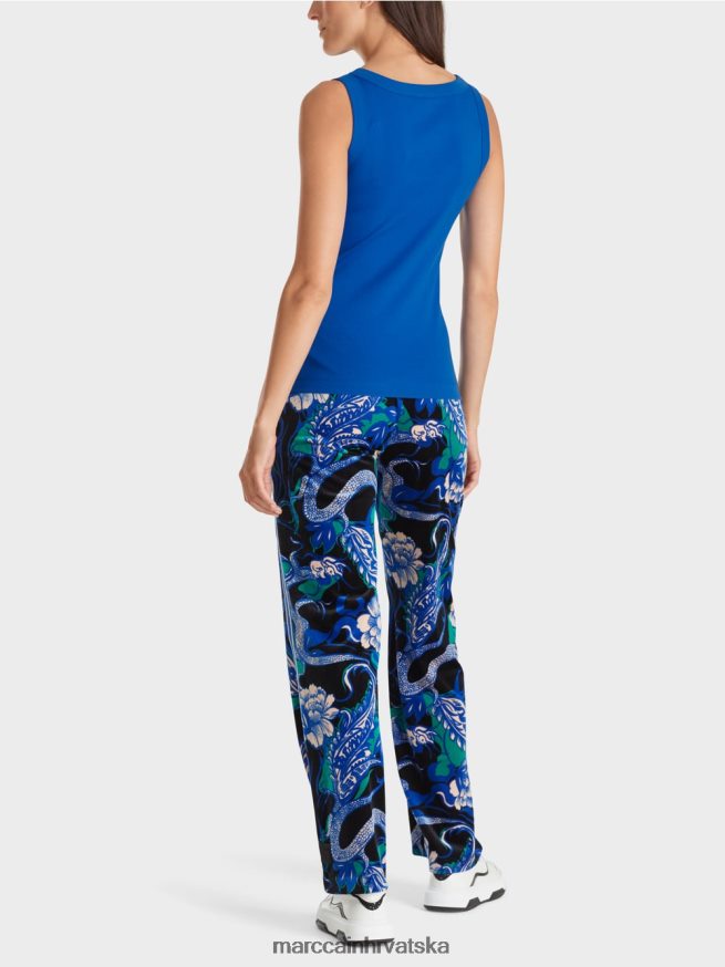 svijetlo kraljevsko plava Marc Cain pamučni rebrasti top bez rukava odjeća 4D66P41243