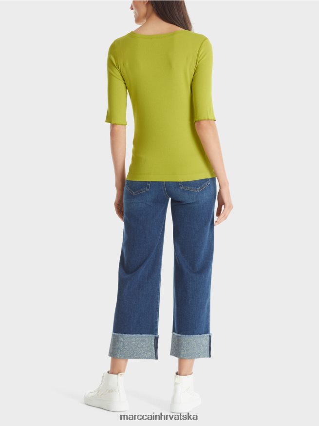 svijetlo maslinasto zelena Marc Cain majica kratkih rukava s 3/4 rukavima odjeća 4D66P41328