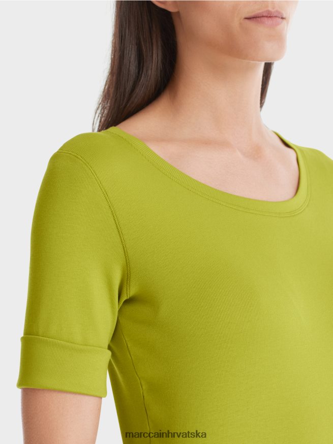 svijetlo maslinasto zelena Marc Cain majica kratkih rukava s 3/4 rukavima odjeća 4D66P41328