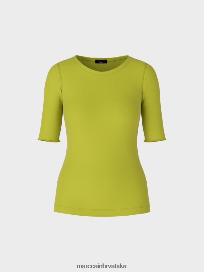 svijetlo maslinasto zelena Marc Cain majica kratkih rukava s 3/4 rukavima odjeća 4D66P41328
