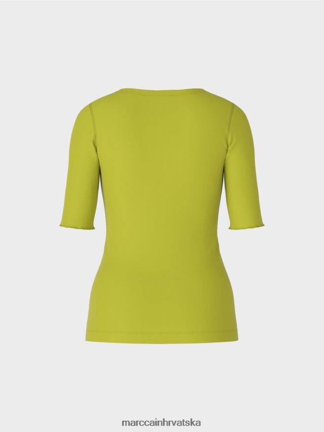 svijetlo maslinasto zelena Marc Cain majica kratkih rukava s 3/4 rukavima odjeća 4D66P41328