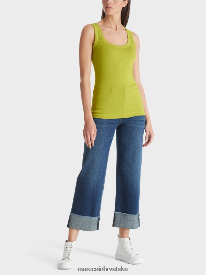 svijetlo maslinasto zelena Marc Cain sitno rebrasti tank odjeća 4D66P41352