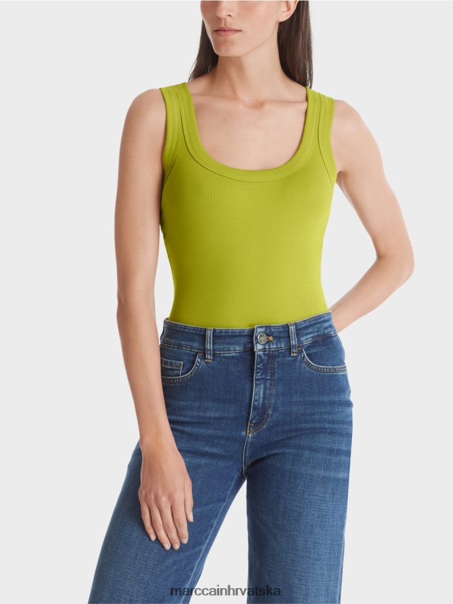 svijetlo maslinasto zelena Marc Cain sitno rebrasti tank odjeća 4D66P41352