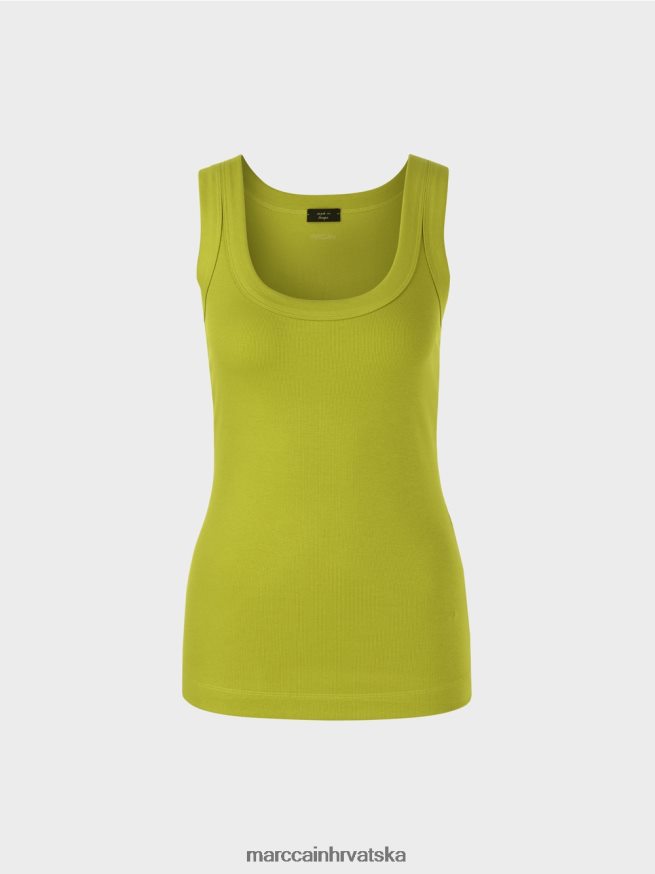 svijetlo maslinasto zelena Marc Cain sitno rebrasti tank odjeća 4D66P41352