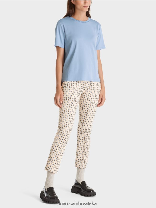 tamno ljetno nebo Marc Cain majica kratkih rukava sa širokim okruglim izrezom odjeća 4D66P41274