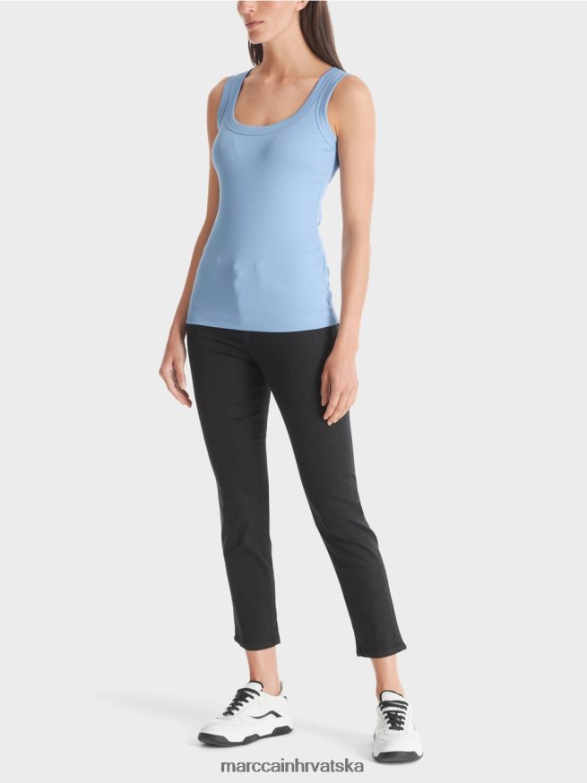 tamno ljetno nebo Marc Cain sitno rebrasti tank odjeća 4D66P41349