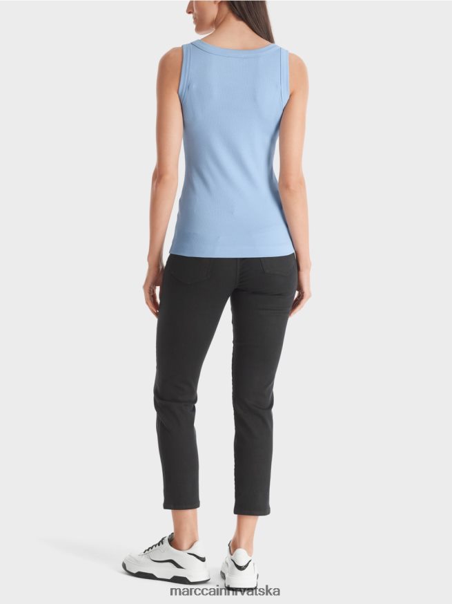 tamno ljetno nebo Marc Cain sitno rebrasti tank odjeća 4D66P41349