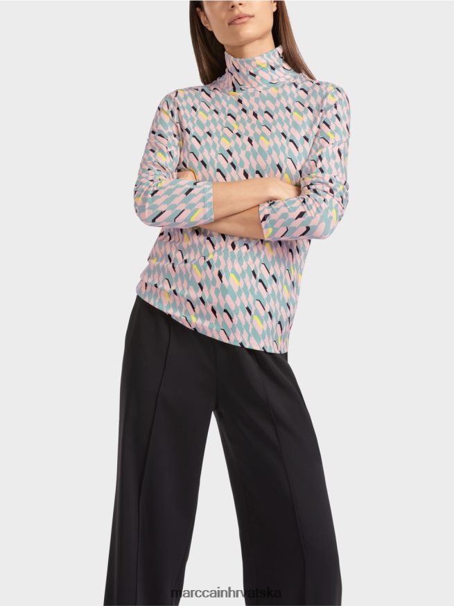 tamno nebesko plavo Marc Cain majica kratkih rukava s ovratnikom odjeća 4D66P41324