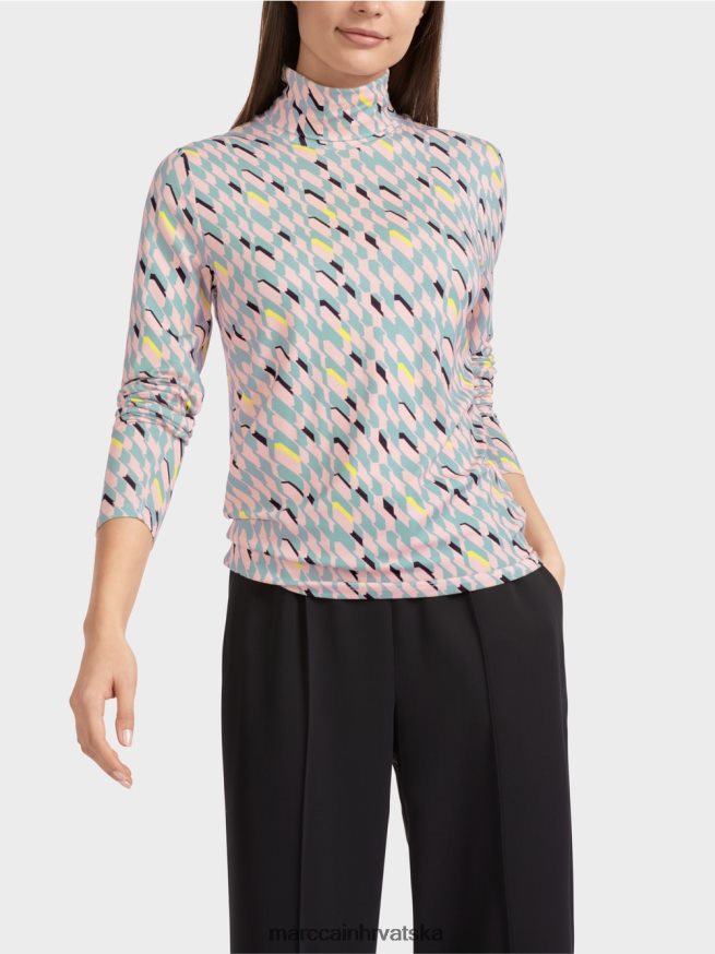 tamno nebesko plavo Marc Cain majica kratkih rukava s ovratnikom odjeća 4D66P41324