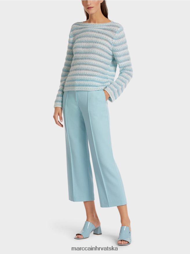 atmosferski plava Marc Cain prugasti džemper "pleten u njemačkoj" odjeća 4D66P41205