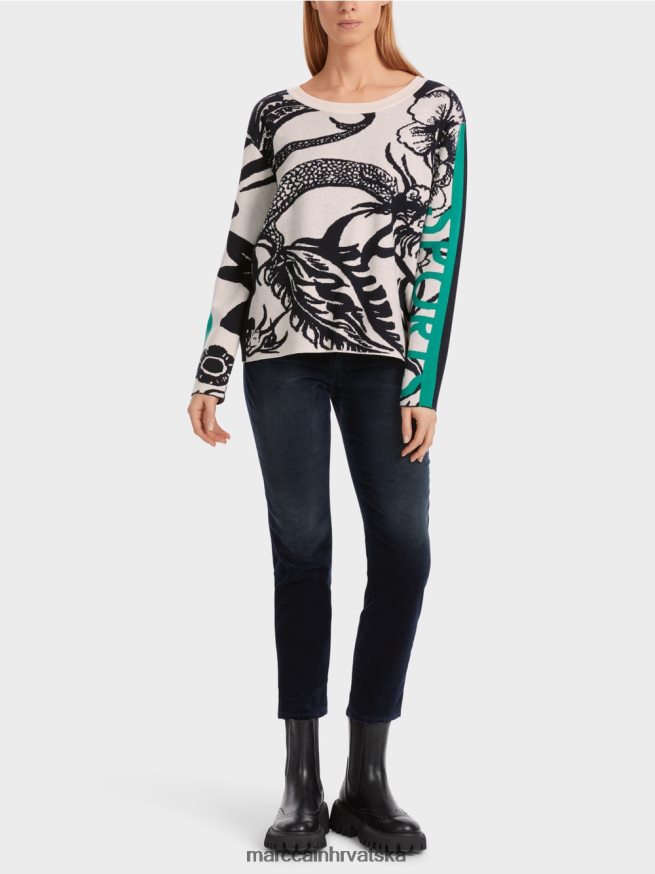 bademov cvijet Marc Cain pleteni pulover s cijelim dizajnom odjeća 4D66P41061