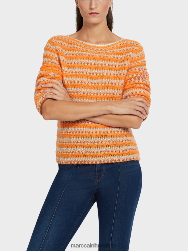 bistra narančasta Marc Cain prugasti džemper 