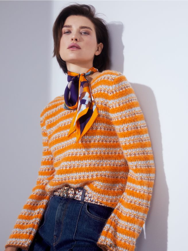 bistra narančasta Marc Cain prugasti džemper 
