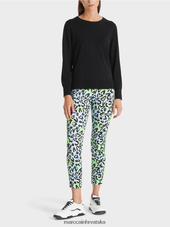 crno Marc Cain fino pleteni džemper "rethink together". odjeća 4D66P41109