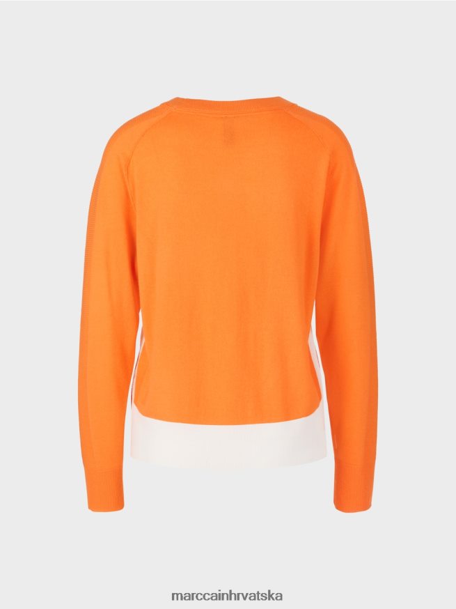 jarko narančasta Marc Cain pulover od luksuzne mješavine materijala odjeća 4D66P41178