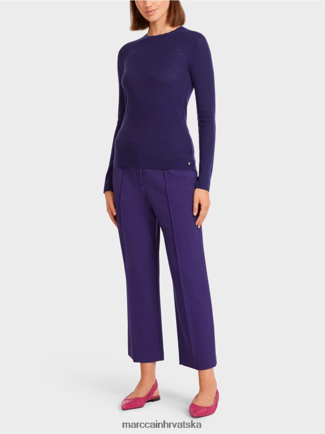 kraljevski ljubičasta Marc Cain vuneni džemper s detaljima uzorka odjeća 4D66P41214