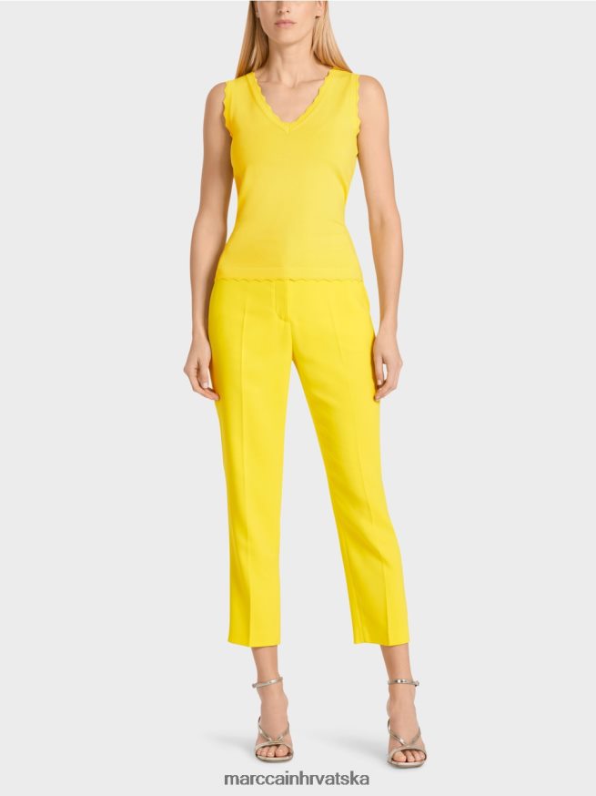 limun zelena Marc Cain pleteni gornji dio od viskoze odjeća 4D66P41144