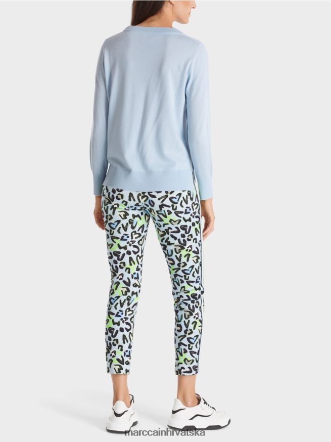 meka puderasto plava Marc Cain fino pleteni džemper 