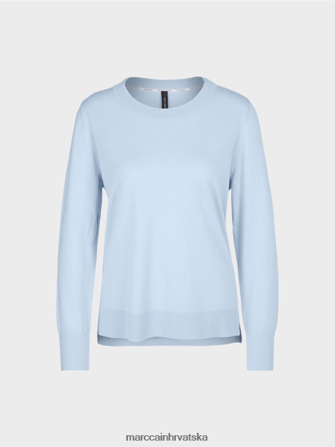 meka puderasto plava Marc Cain fino pleteni džemper 
