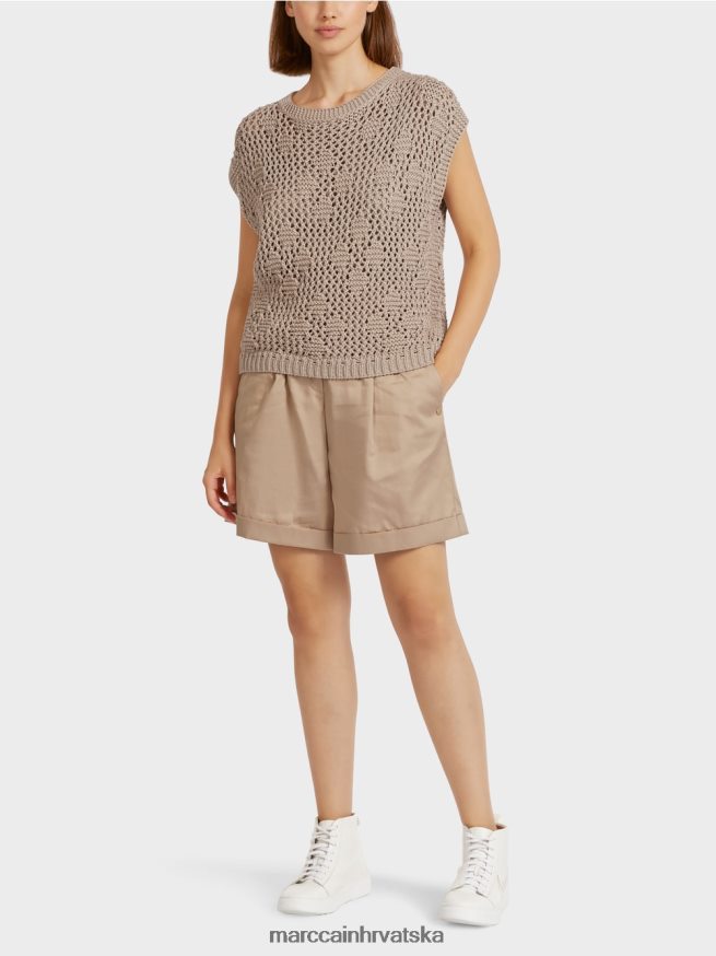 meka taupe Marc Cain pleteni top bez rukava odjeća 4D66P41163