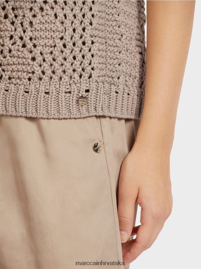 meka taupe Marc Cain pleteni top bez rukava odjeća 4D66P41163