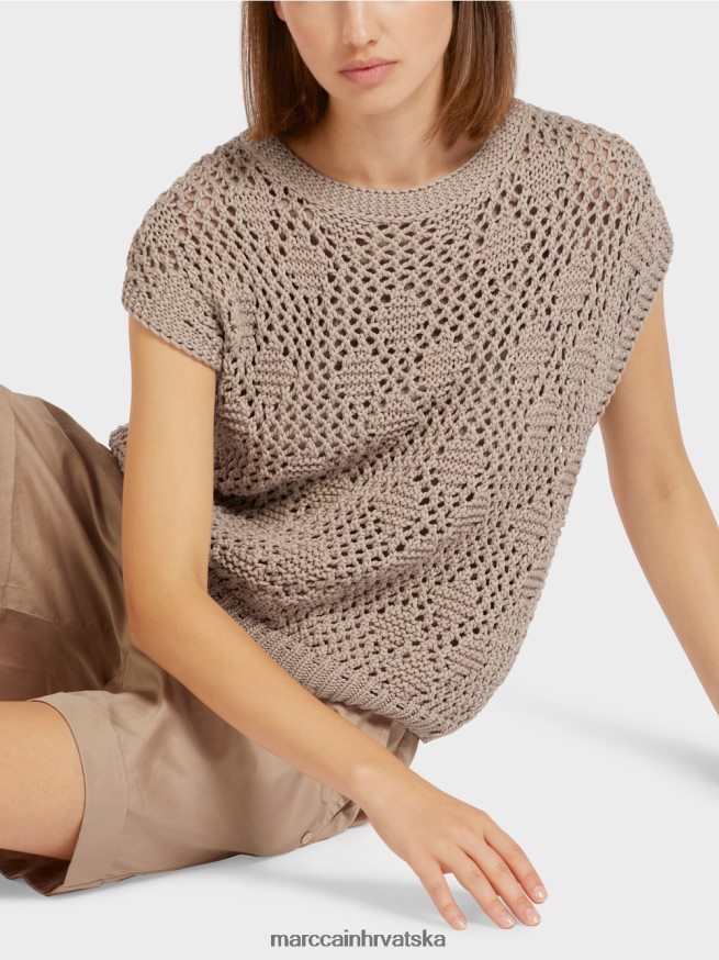 meka taupe Marc Cain pleteni top bez rukava odjeća 4D66P41163