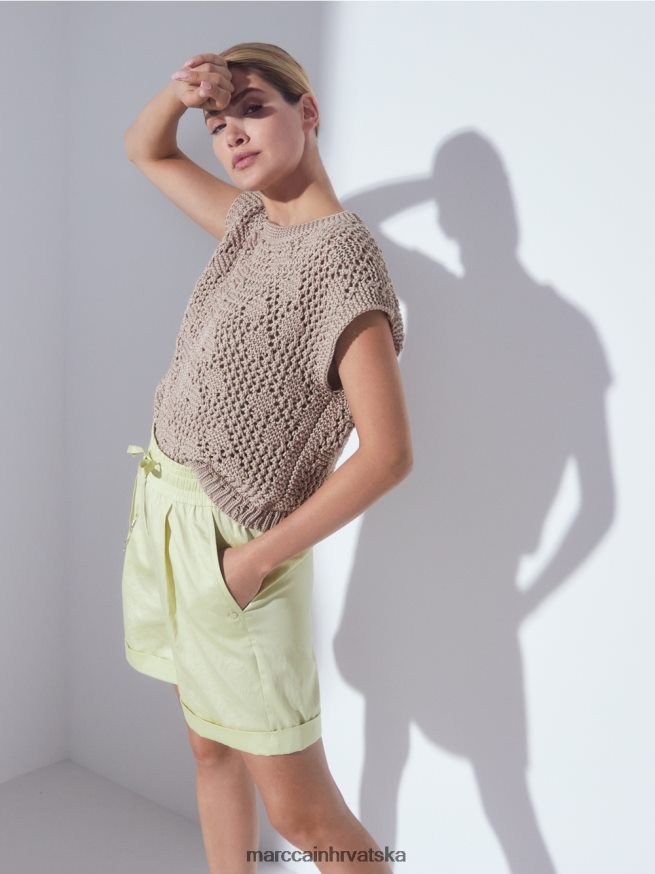 meka taupe Marc Cain pleteni top bez rukava odjeća 4D66P41163
