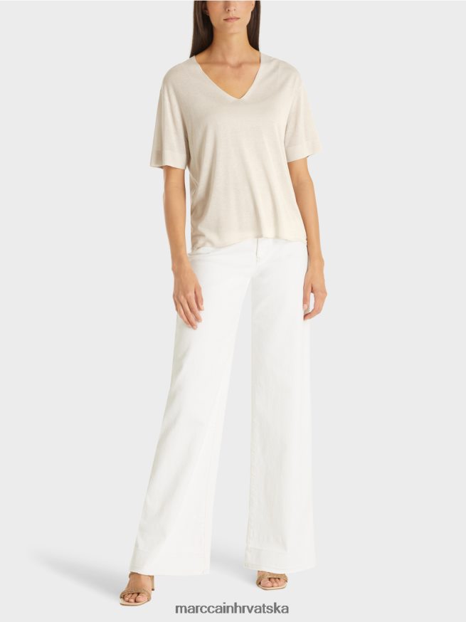 mekani biserni melange Marc Cain džemper s lurex pređe odjeća 4D66P41157