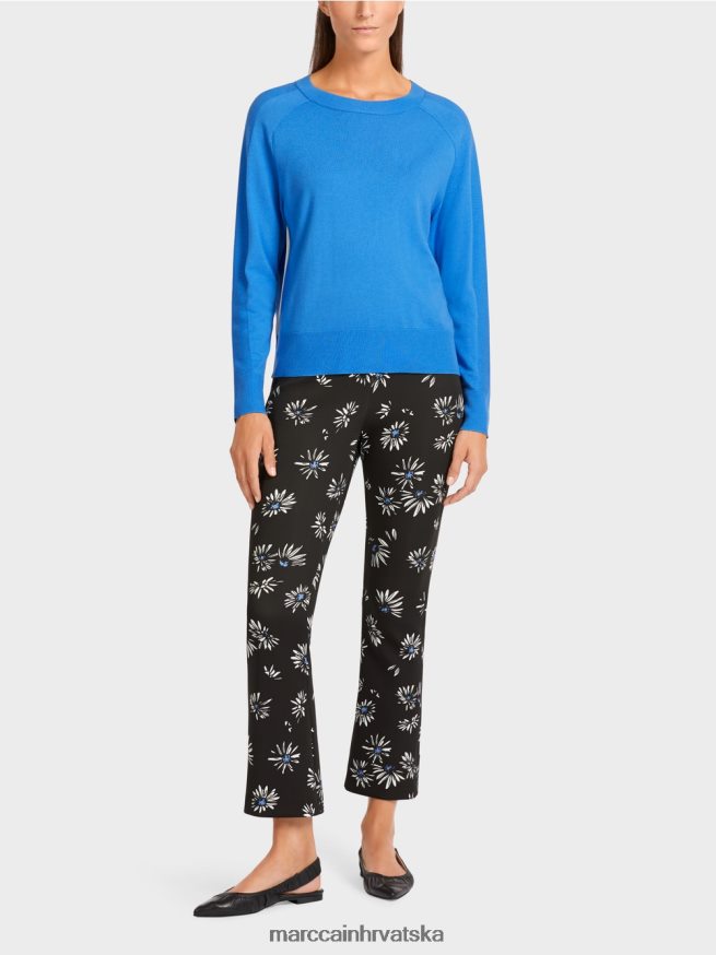 plavetnilo Marc Cain pulover od luksuzne mješavine materijala odjeća 4D66P41185