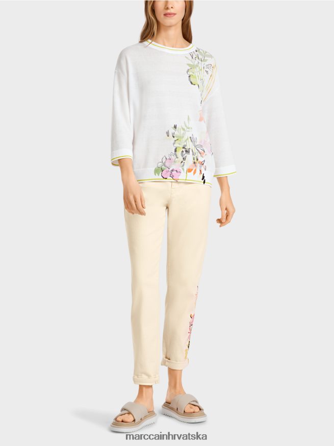 svijetla limetada Marc Cain cvjetni džemper "pleten u njemačkoj" odjeća 4D66P41136