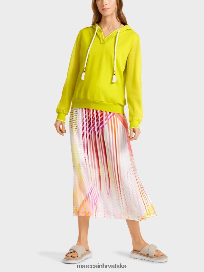 svijetla limetada Marc Cain pulover s kapuljačom pleten u njemačkoj odjeća 4D66P41138