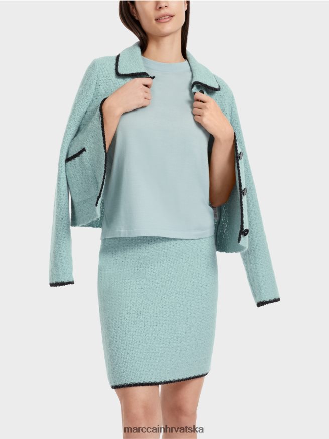 tamno nebesko plavo Marc Cain pulover kratkih rukava "rethink together". odjeća 4D66P41113