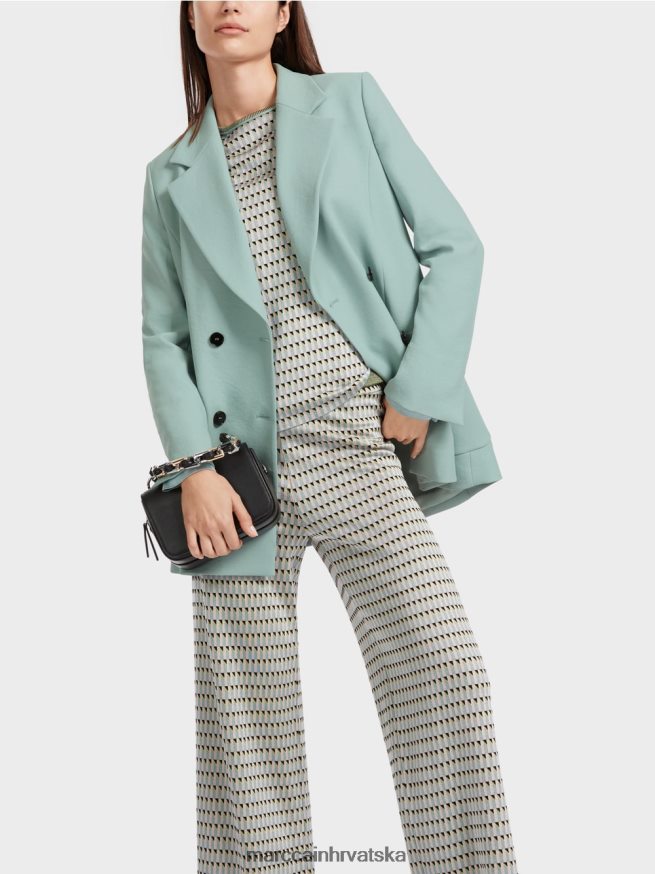 tamno nebesko plavo Marc Cain pulover s uzorkom pleten u njemačkoj odjeća 4D66P41114