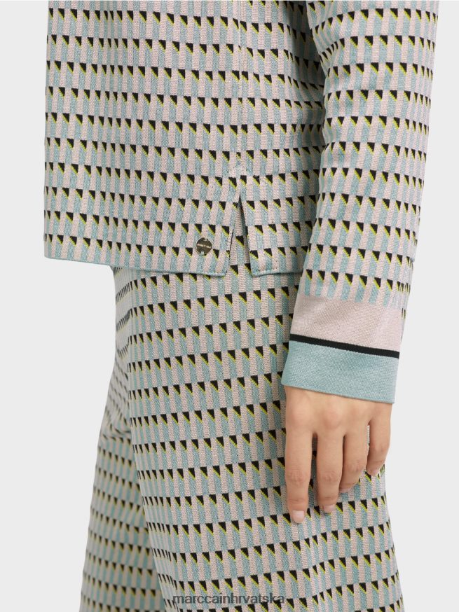 tamno nebesko plavo Marc Cain pulover s uzorkom pleten u njemačkoj odjeća 4D66P41114