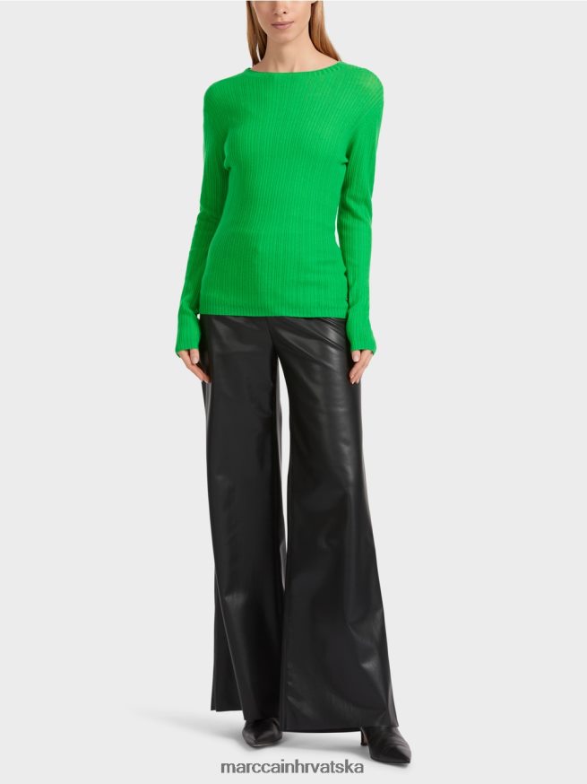 tamno zelena jabuka Marc Cain pulover s okruglim izrezom "rethink together". odjeća 4D66P41038