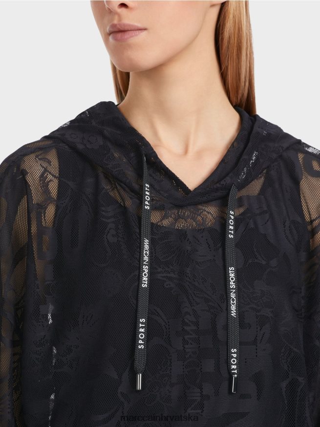 ponoćno plava Marc Cain hoodie od čipke od tila odjeća 4D66P41220