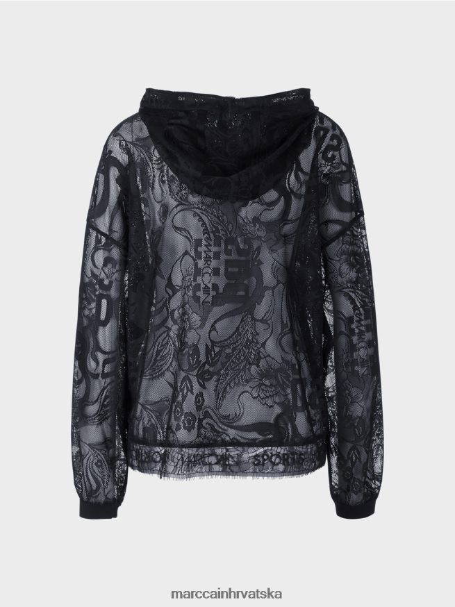 ponoćno plava Marc Cain hoodie od čipke od tila odjeća 4D66P41220
